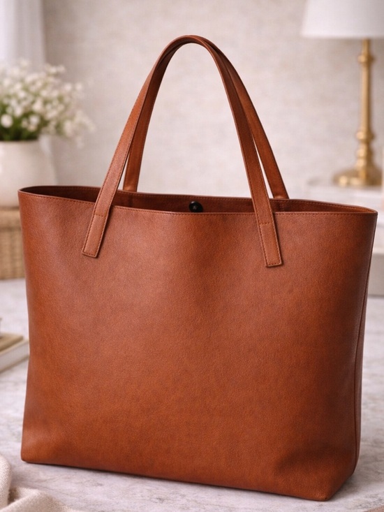 Quince Handbags - Quince Brown Leather Structured  Tote shoulder bag Large Everyday bag